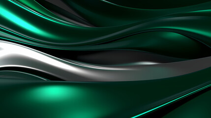 Abstract dark green curve shapes background. luxury wave. Smooth and clean subtle texture creative design. Suit for poster, brochure, presentation, website, flyer. vector abstract design element