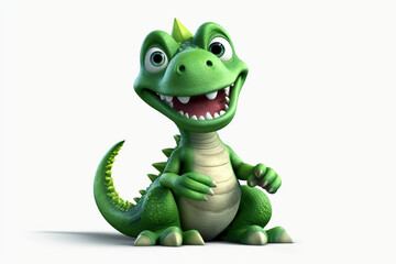 Fototapeta premium a funny and cute 3d dinosaur