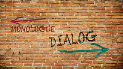 Street Sign to Dialog versus Monologue