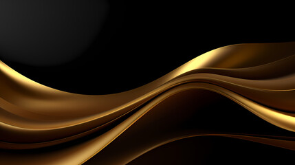 Abstract dark gold curve shapes background. luxury wave. Smooth and clean subtle texture creative design. Suit for poster, brochure, presentation, website, flyer. vector abstract design element