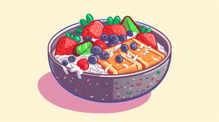 Fruit salad in a bowl Generative AI