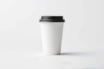 Coffee to go cup mockup on white background, recycling