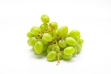 Green Grapes Isolated. Realistic Green Grapes on a White Background.