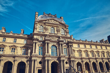 Detail of the facade of the Louvre Palace