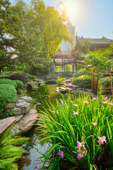 Chinese garden park in China - Wangjiang Pavilion Wangjiang Tower Wangjianglou Park. Chengdu,...