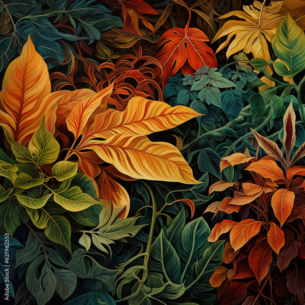 Sticker foliage background