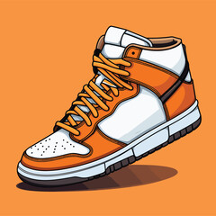 Cool sneaker with orange background