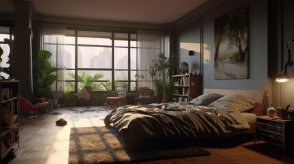 Fototapeta premium Awesome bedroom, esthetics, and elegance bedroom interior