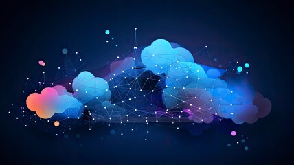 Cloud computing technology concept. Abstract cloud computing background. illustration.Generative AI