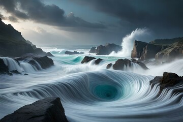 a powerful Whirlpool in the ocean