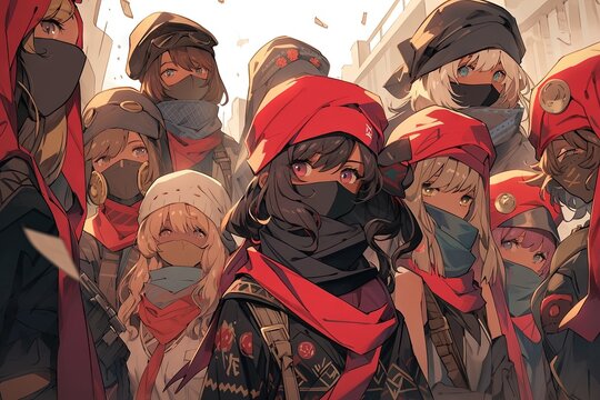 Zapatista Heroes: Join a band of rebellious anime revolutionaries, inspired by the ideals of Emiliano Zapata mexican revolution illustration anime illustration generative ai