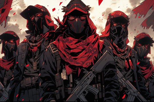 Zapatista Heroes: Join a band of rebellious anime revolutionaries, inspired by the ideals of Emiliano Zapata mexican revolution illustration anime illustration generative ai
