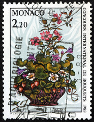 Postage stamp Monaco 1987 Ikebana, International Flower Show