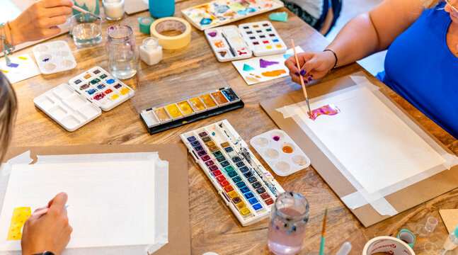 Watercolor Workshop. Inspiring Artistry: Women Embracing the Beauty of Watercolor in Guided Workshop