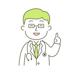 doctor, man, medical care, hospital, simple, simple substance, human, illustration, vector, smile, guidance, attention, caution, advice
