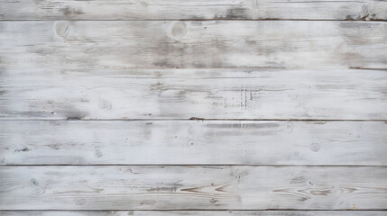 Empty frame made of rustic old damaged aged white wooden boards, background grunge dark wood table or wall texture, design template, Generative Ai