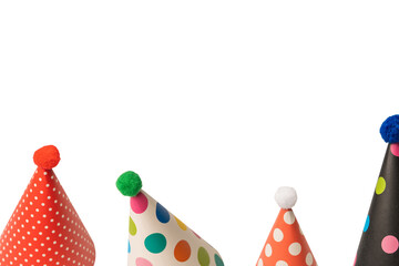 Bright and colorful birthday cap isolated on a white background.