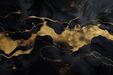 Luxury black and metallic gold marble background