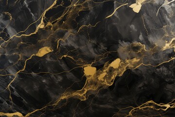 Luxury black and metallic gold marble background