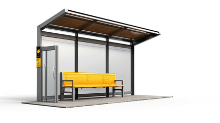 Bus stop shelter. Ai project visualisation, isolated on white background