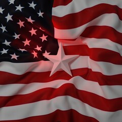 Obraz premium USA flag and red white background 