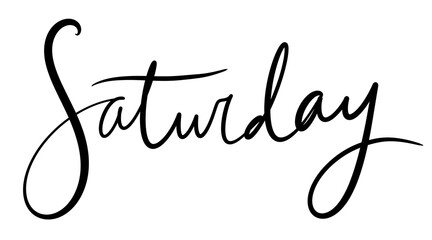 simple design element calendar ballet journal sticker black letters inscription days of the week saturday hand drawn style calligraphy for print and media