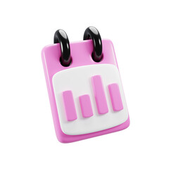 3d rendering cartoon style graph icon. Business icon concept