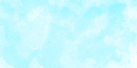 Blurred light sky blue watercolor background with watercolor paint splash and stains, acrylic and painted soft blue design watercolor picture painting illustration perfect for presentation and design.