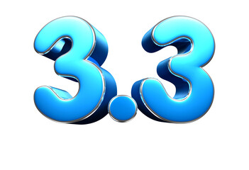 Sky blue 3 points 3 3d illustration sign. Advertising signs. Product design. Product sales.