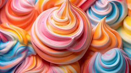 ai generated close up of a colorful ice cream with candy topping