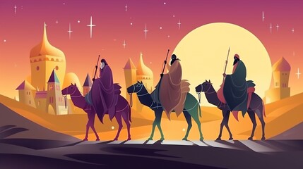 Illustration of Epiphany.A Christian festival.illustration