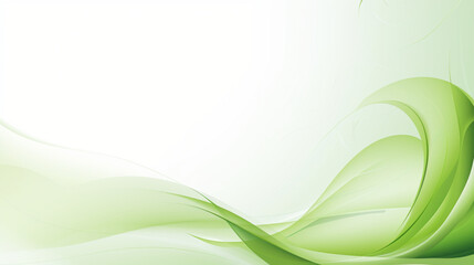 Obraz premium Natural organic banner with green nature background. Wavy textures. Copy space. Generative AI