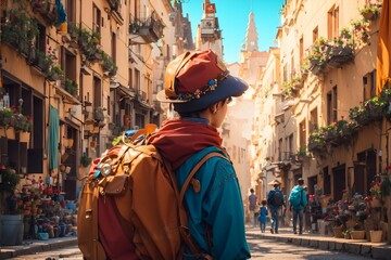 Obraz premium traveller in city