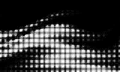 Monochrome gradient halftone dots background. Vector illustration. Big wave - obrazy, fototapety, plakaty