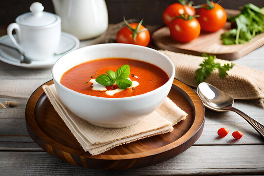 tomato soup with bread