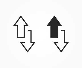 Up and down arrow icon vector Illustration. Set Arrows icon vector illustration