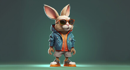 cute cartoon rabbit illustration 