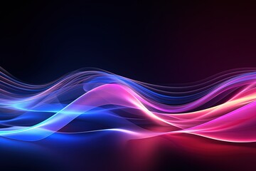 Naklejka premium abstract futuristic background with pink blue purple glowing neon moving high speed wave lines honeycomb and bokeh lights. Data transfer concept Fantastic wallpaper