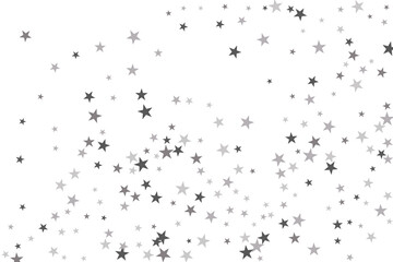 Fototapeta premium Star confetti. Silver casual confetti background. Bright design pattern.