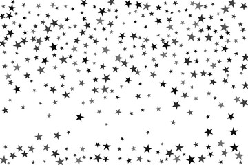 Star confetti. Silver casual confetti background. Bright design pattern.