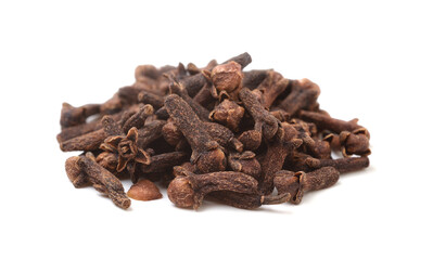 Cloves spice isolated on white.
