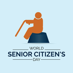 World Senior Citizen's day observed each year on August 21st worldwide.Vector art.