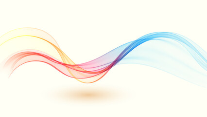 Spectrum wave color. Abstract transparent flow of wavy colored lines.