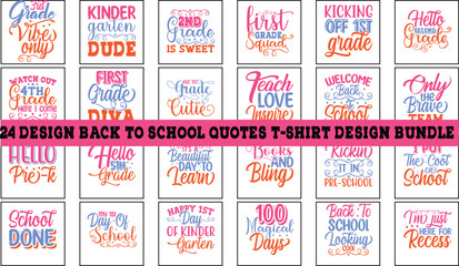  Back to school quotes t-shirt design bundle 
