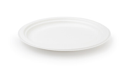 Paper plate isolated on white.