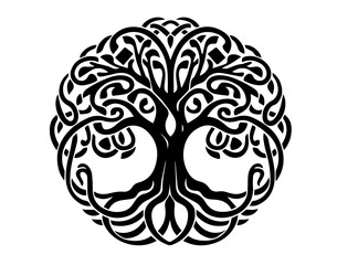 Trees Ecology Symbol Vector Vyaz Pattern Ink Ancient Logo Foliage