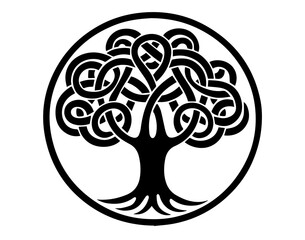 Trees Ecology Symbol Vector Vyaz Pattern Ink Ancient Logo Foliage