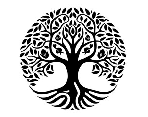 Trees Ecology Symbol Vector Vyaz Pattern Ink Ancient Logo Foliage