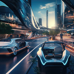 futuristic rush hour