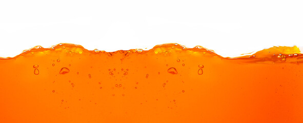 Orange juice isolated white background,orange juice texture on white background,Close up bright...